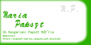 maria papszt business card